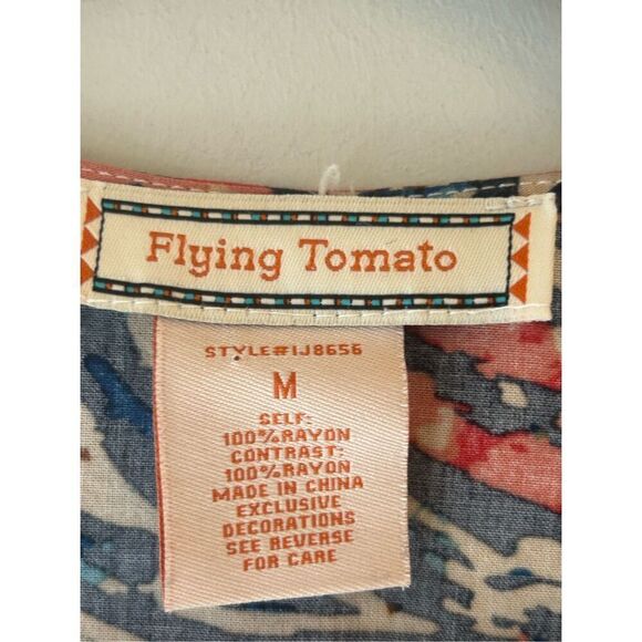 Flying Tomato Boho Kimono embroidered sz M - L colorful - Picture 4 of 6